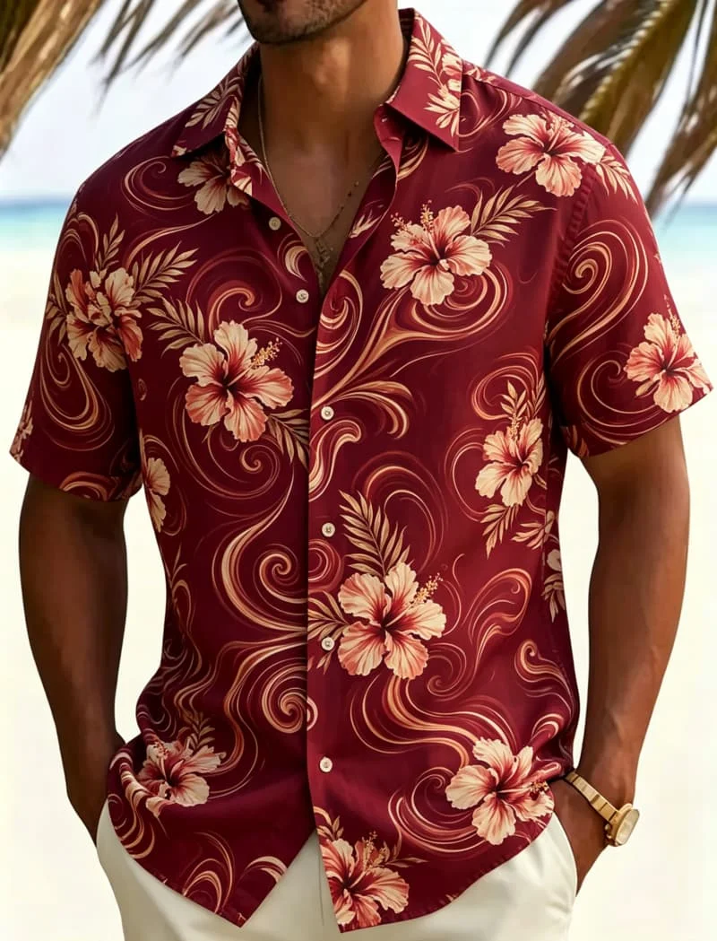 Tropical Plant Element Vortex Printed Short Sleeved shirt, Dreamy Art style, Suitable For Beach Vacation And Daily Wear
Tropical Plant Element Vortex Printed Short Sleeved shirt, Dreamy Art style, Suitable For Beach Vacation And Daily Wear