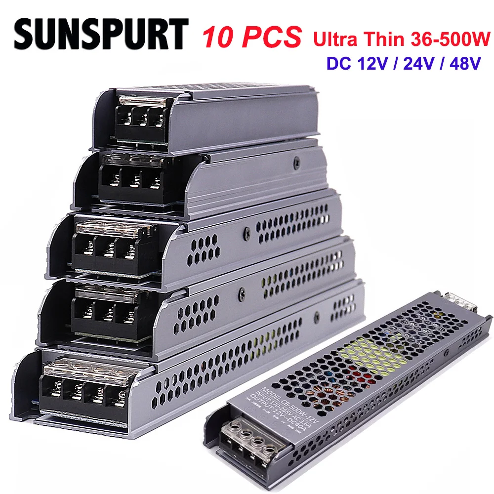 12V 24V 48V Power Supply 60W 100W 200W 300W 400W 500W Ultra Thin Small Size LED Driver AC DC Transformer Converter for LED Strip
12V 24V 48V Power Supply 60W 100W 200W 300W 400W 500W Ultra Thin Small Size LED Driver AC DC Transformer Converter for LED Strip