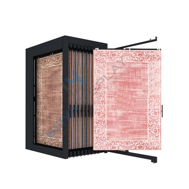 BOYA Manufacturer Low Price Metal Rack Carpet Rack Pull and Push Fabric Carpet Rug Rotating Display for Showroom
BOYA Manufacturer Low Price Metal Rack Carpet Rack Pull and Push Fabric Carpet Rug Rotating Display for Showroom