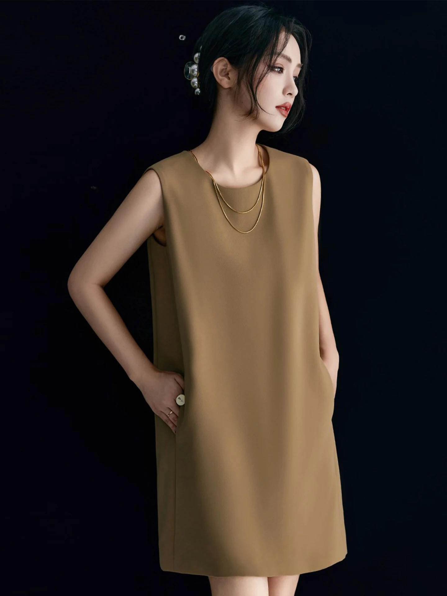 MARA Origin Fabric Three-acetate Blended Commute Simple Sleeveless Straight Dress Camel Color Skirt H-Line Spring Summer Work...
MARA Origin Fabric Three-acetate Blended Commute Simple Sleeveless Straight Dress Camel Color Skirt H-Line Spring Summer Work...