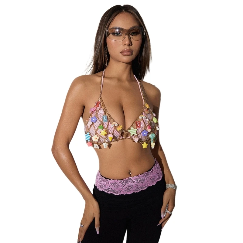 Women Colorful Halterneck Bra Metal Chain Body Jewelry Backless Bralette P8DB
Women Colorful Halterneck Bra Metal Chain Body Jewelry Backless Bralette P8DB