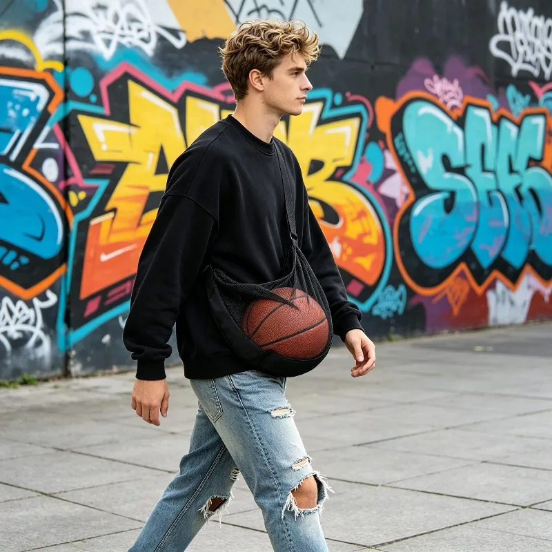 Single Ball Bag Size 7 Basketball Bag Anti-Tear Mesh Basketball Soccer Volleyball Crossbody Carrier with Adjustable Strap Zipper
Single Ball Bag Size 7 Basketball Bag Anti-Tear Mesh Basketball Soccer Volleyball Crossbody Carrier with Adjustable Strap Zipper