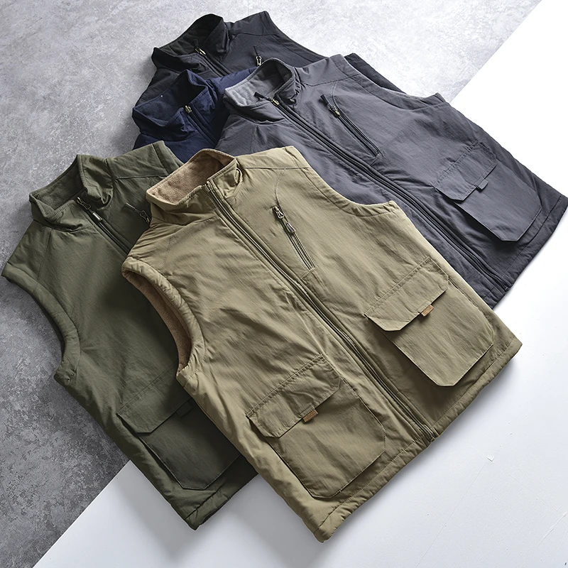 Double-Sided Wear Men's Casual Outdoor Fleece Vest Jacket Autumn Winter Nylon Standard Fit Zipper Closure Multpocket Nylon
Double-Sided Wear Men's Casual Outdoor Fleece Vest Jacket Autumn Winter Nylon Standard Fit Zipper Closure Multpocket Nylon