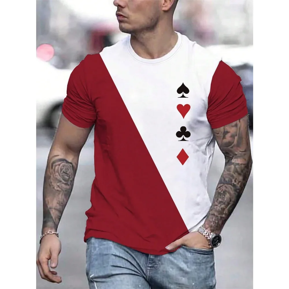 3D printed poker card pattern men's round neck T-shirt youth casual fashion street wear T-shirt summer unisex women's short slee
3D printed poker card pattern men's round neck T-shirt youth casual fashion street wear T-shirt summer unisex women's short slee