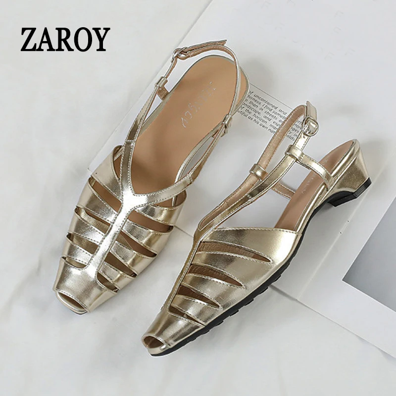 ZAROY Women Roman Sandals Summer Vintage Hollow Out Closed Toe Low Heel Back Strap Shoes Brand Designer Party Wedding Sandalias
ZAROY Women Roman Sandals Summer Vintage Hollow Out Closed Toe Low Heel Back Strap Shoes Brand Designer Party Wedding Sandalias