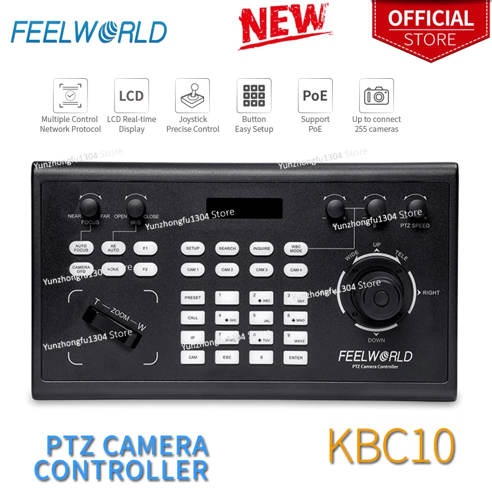 FEELWORLD KBC10 PTZ Camera Controller Joystick and Keyboard Control PoE Supported Multiple Control and Network Protocol
FEELWORLD KBC10 PTZ Camera Controller Joystick and Keyboard Control PoE Supported Multiple Control and Network Protocol
