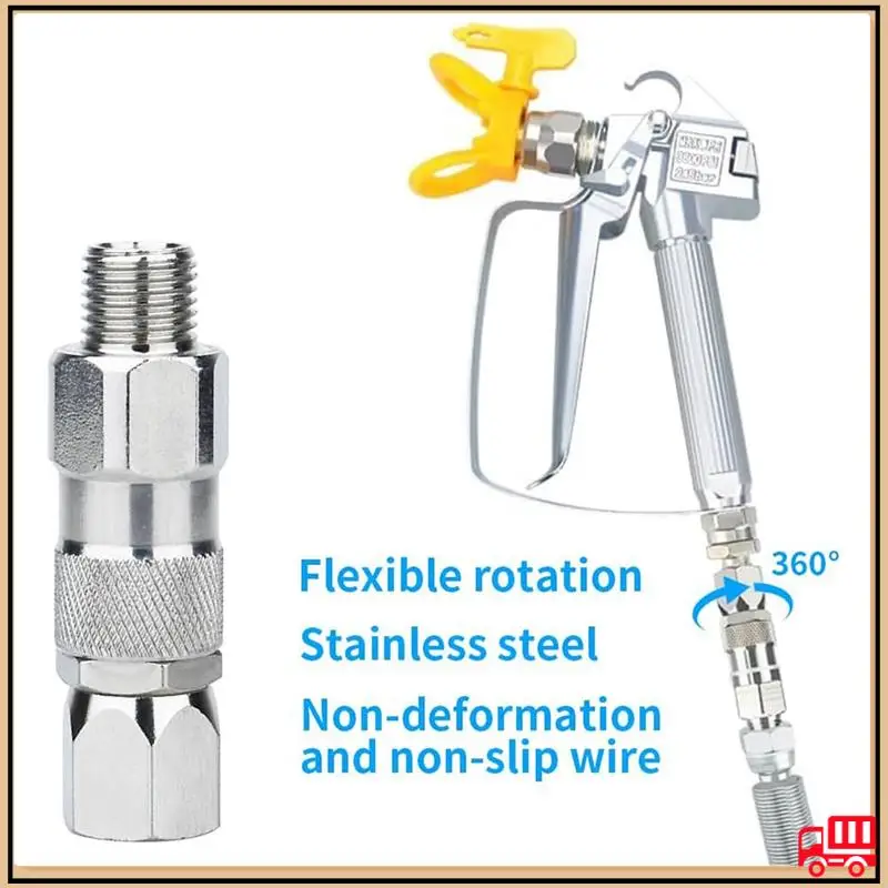 Silver Airless Spray Swivel Joint 1/4-Inch High Pressure Painting Supplies Airless Spray Whip Hose Swive(6Pack)
Silver Airless Spray Swivel Joint 1/4-Inch High Pressure Painting Supplies Airless Spray Whip Hose Swive(6Pack)