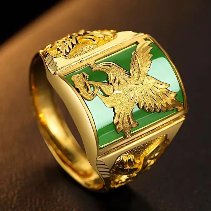 Premium AU999 Men's Fashion Domineering Eagle Ring 24 Real Gold Big Picture Ring Inlaid Agate Cedar Cedar Ring
Premium AU999 Men's Fashion Domineering Eagle Ring 24 Real Gold Big Picture Ring Inlaid Agate Cedar Cedar Ring
