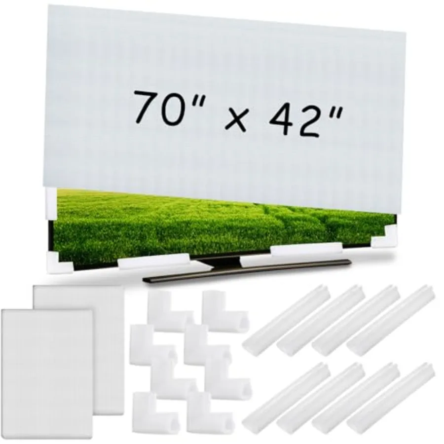 Cushioning Foam Set Include 2 Pcs Foam Flat Screen TV Cover Fits up to 70'' W x 42'' H and 16 Pcs Moving Foam Corner Edge Prote
Cushioning Foam Set Include 2 Pcs Foam Flat Screen TV Cover Fits up to 70'' W x 42'' H and 16 Pcs Moving Foam Corner Edge Prote