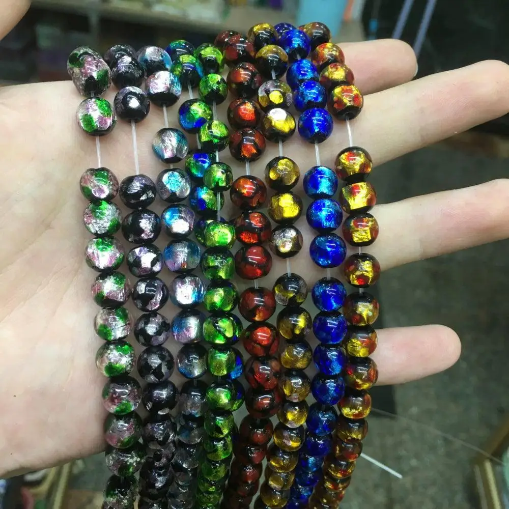 10pcs Glass Multicolor Round Bead Handmade Silver Foil Beads Loose Beads For Jewelry Making DIY Bracelet Necklace Accessroeis
10pcs Glass Multicolor Round Bead Handmade Silver Foil Beads Loose Beads For Jewelry Making DIY Bracelet Necklace Accessroeis