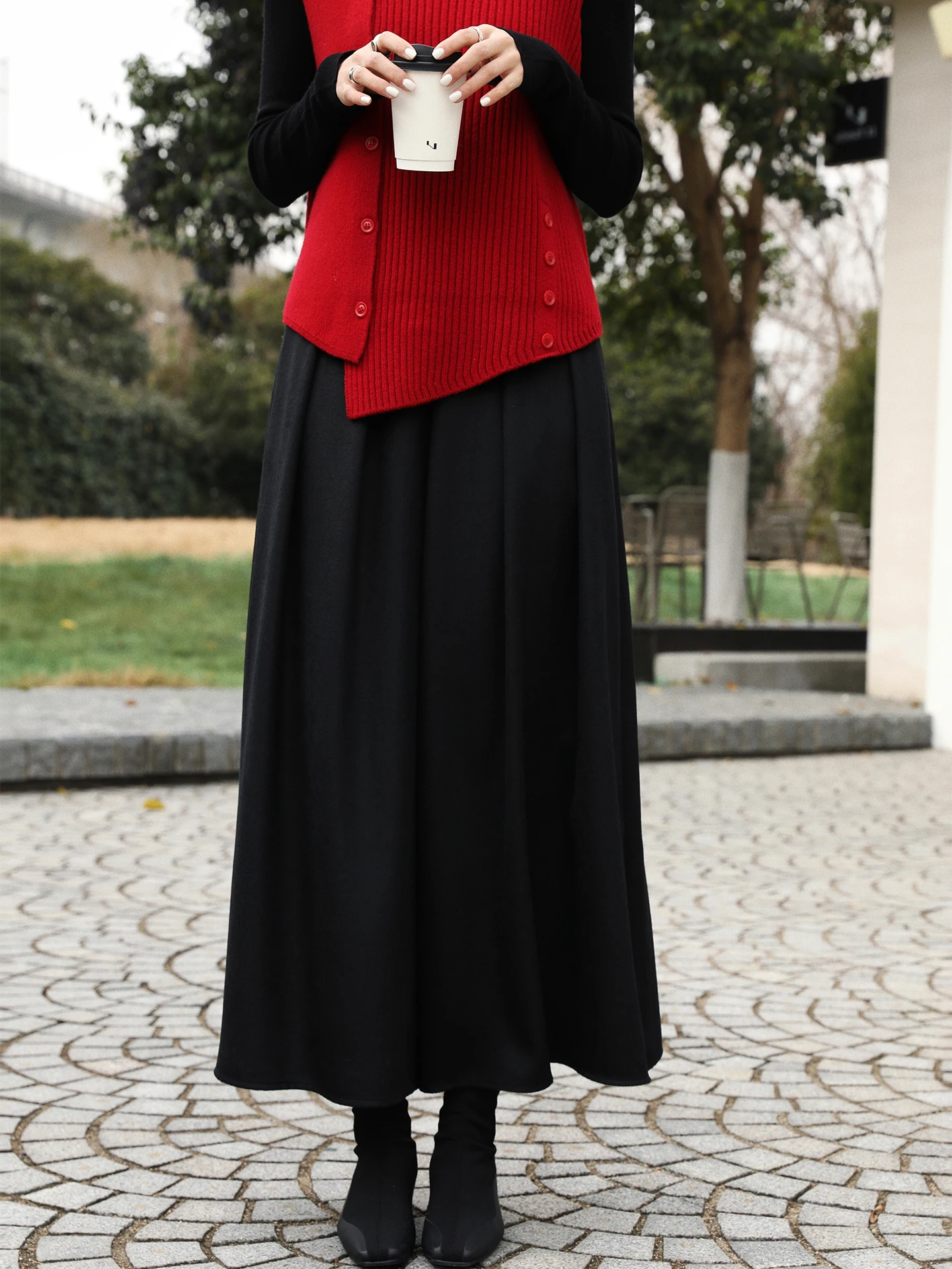 Slimming ey Woolen Skirt Pants Casual High Waist Drapey Loose Women's Spring New Sle Faionable Retro Trousers
Slimming ey Woolen Skirt Pants Casual High Waist Drapey Loose Women's Spring New Sle Faionable Retro Trousers