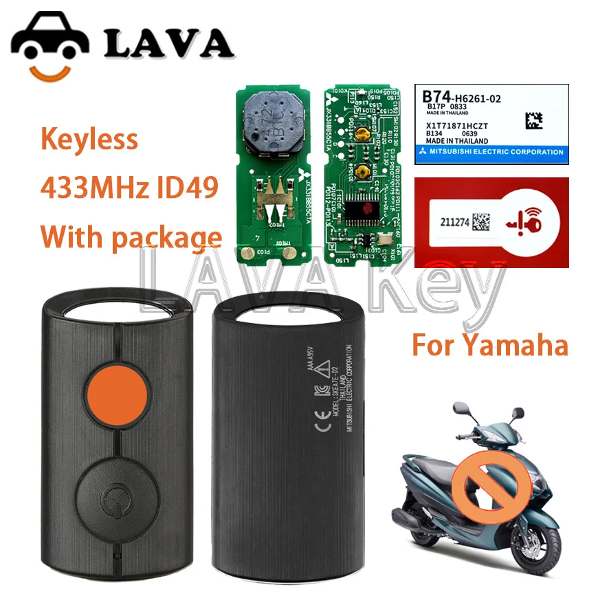 LAVA Remote Control Key For Yamaha NVX NVX155 XMAX XMAX300 QBIX AEROX JAUNS Motorcycle Scooter 433.92MHz ID49 Chip
LAVA Remote Control Key For Yamaha NVX NVX155 XMAX XMAX300 QBIX AEROX JAUNS Motorcycle Scooter 433.92MHz ID49 Chip