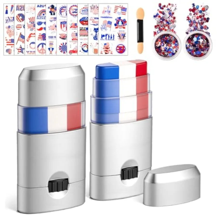 4th of July Accessories Include 2 Red White and Blue Eye Black 2 Red White and Blue Glitter 10 4th of July Temporary Tattoos fo
4th of July Accessories Include 2 Red White and Blue Eye Black 2 Red White and Blue Glitter 10 4th of July Temporary Tattoos fo