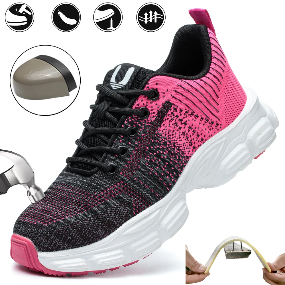 Women's Steel Head Safety Shoes Smash Proof Stab Penetration Air Lightweight Pure Black Simple Sneakers Women's Work Shoes
Women's Steel Head Safety Shoes Smash Proof Stab Penetration Air Lightweight Pure Black Simple Sneakers Women's Work Shoes