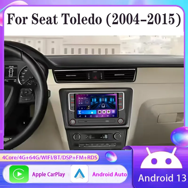 7''4+64GB Android Auto Car Radio Multimedia Player Carplay For Seat Toledo (2004-2015) WIFI GPS BT
7''4+64GB Android Auto Car Radio Multimedia Player Carplay For Seat Toledo (2004-2015) WIFI GPS BT