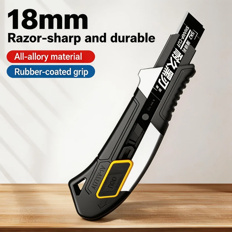 Aluminum Alloy Heavy-Duty Utility Knife - SK2 Steel Blade, Lightweight Yet Durable, Accepts 18mm Blades for Professional Cutting
Aluminum Alloy Heavy-Duty Utility Knife - SK2 Steel Blade, Lightweight Yet Durable, Accepts 18mm Blades for Professional Cutting