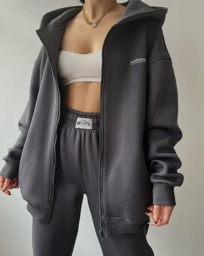 Spring Autumn Women Fashion Tracksuit Solid Color Sportswear 2 Pieces Hooded Sweatshirt Sets Oversized Pullover Shirts And Pants
Spring Autumn Women Fashion Tracksuit Solid Color Sportswear 2 Pieces Hooded Sweatshirt Sets Oversized Pullover Shirts And Pants
