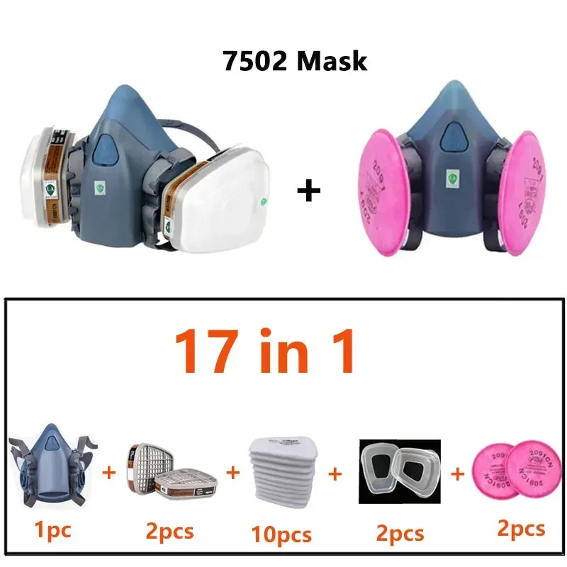 7502 Gas Mask Fireproof Spray Painting Chemical Industry Anti-Dust Chemical Respirator Anti-Organic Vapor 6001/6002/6004/2091 Fi
7502 Gas Mask Fireproof Spray Painting Chemical Industry Anti-Dust Chemical Respirator Anti-Organic Vapor 6001/6002/6004/2091 Fi
