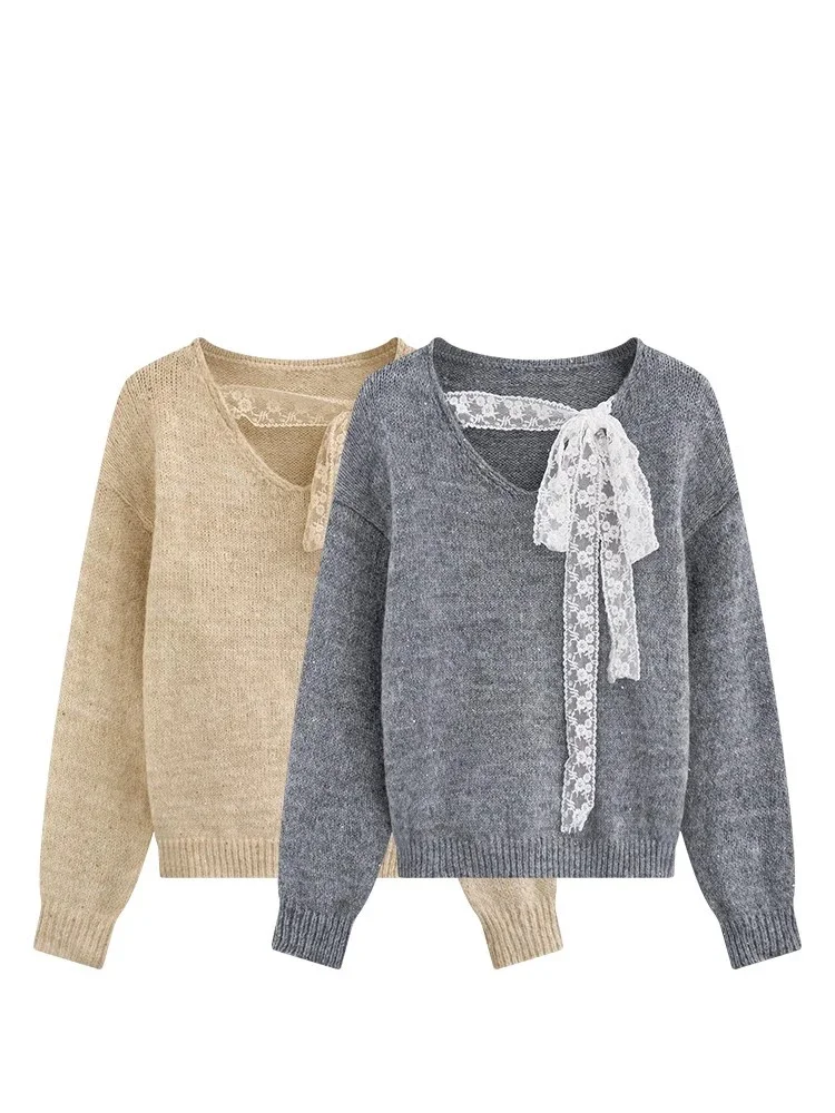 Women's Grey Pullover Cashmere Sweater Harajuku Korean Y2k Long Sleeves Oversize V-Neck Sweaters Jumper Vintage 2000s Clothes
Women's Grey Pullover Cashmere Sweater Harajuku Korean Y2k Long Sleeves Oversize V-Neck Sweaters Jumper Vintage 2000s Clothes