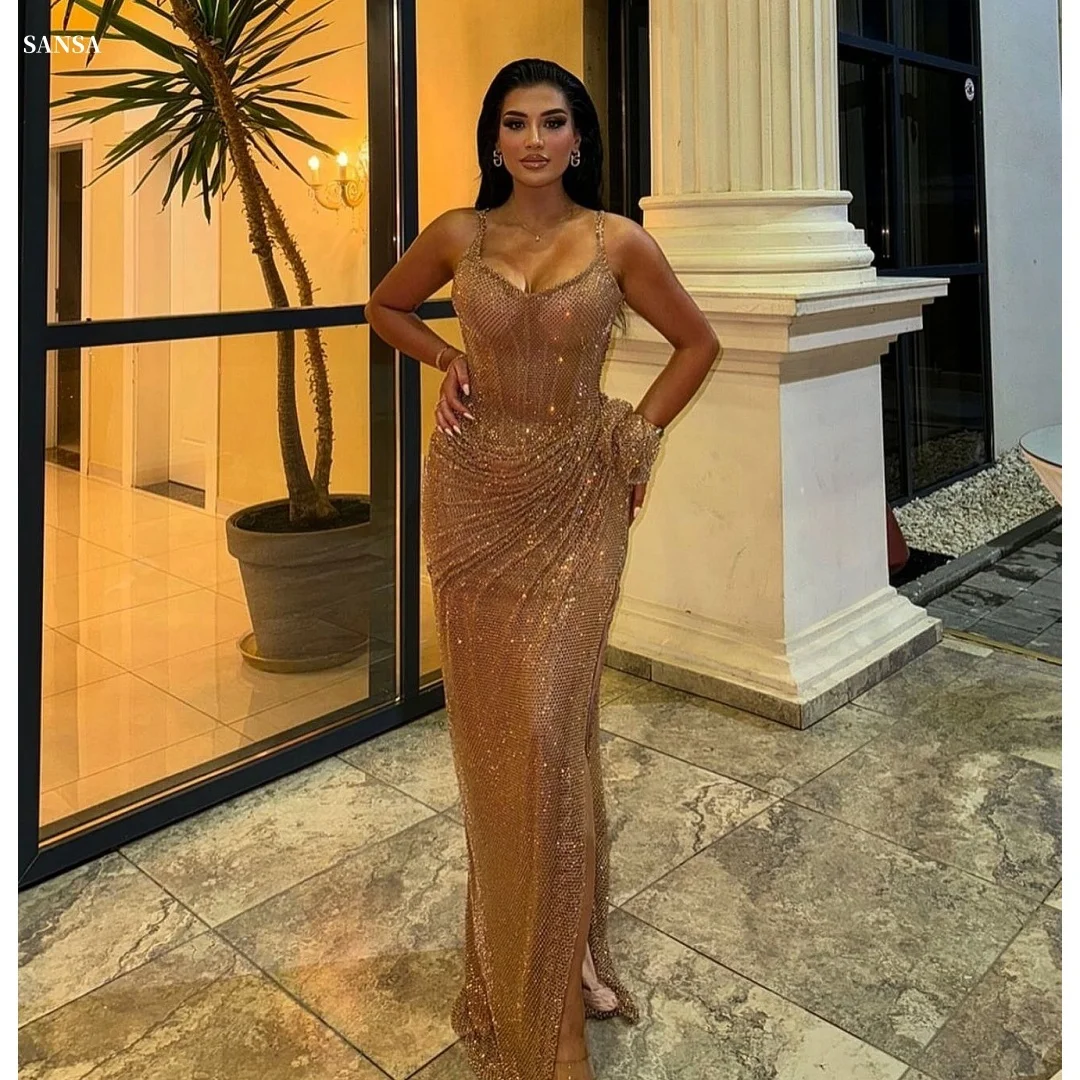 Sansa Customized Golden Sequins Prom Dresses Spaghetti Strap Backless فساتين للمناسبات الخاصة Floor-Length vestidos de festa
Sansa Customized Golden Sequins Prom Dresses Spaghetti Strap Backless فساتين للمناسبات الخاصة Floor-Length vestidos de festa