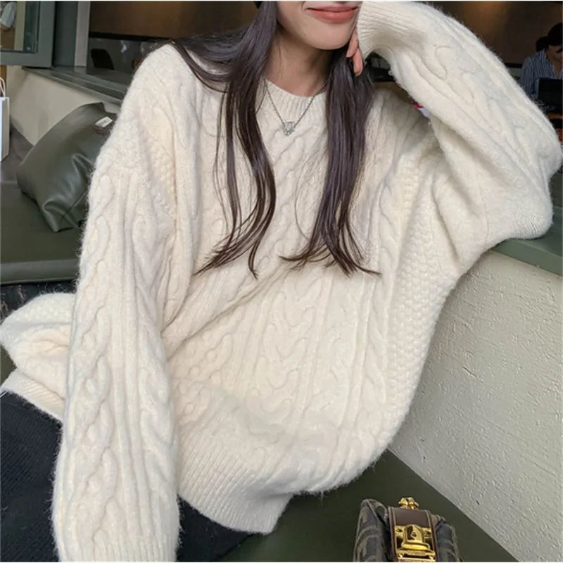 New Womens Korean Knitted Pullover Sweater Autumn Winter Thicke Warm Soft Waxy Knitted Sweater Female Gentle Wind Sweater Jacket
New Womens Korean Knitted Pullover Sweater Autumn Winter Thicke Warm Soft Waxy Knitted Sweater Female Gentle Wind Sweater Jacket