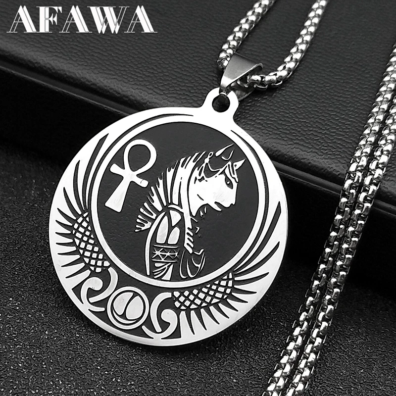 Egyptian God Bastet Anka Cross Pendant Necklace for Women Men Stainless Steel Egypt Key of Life Medal Chain Jewelry N2595-1S02
Egyptian God Bastet Anka Cross Pendant Necklace for Women Men Stainless Steel Egypt Key of Life Medal Chain Jewelry N2595-1S02