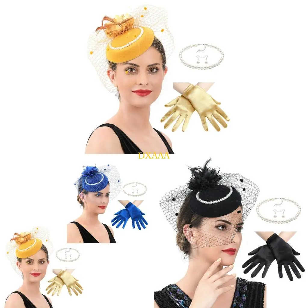 DXAA Elegant Party Hat For Women Lightweight Lace Gloves Necklace Earrings With Fascinator Church Occasion Accessory
DXAA Elegant Party Hat For Women Lightweight Lace Gloves Necklace Earrings With Fascinator Church Occasion Accessory