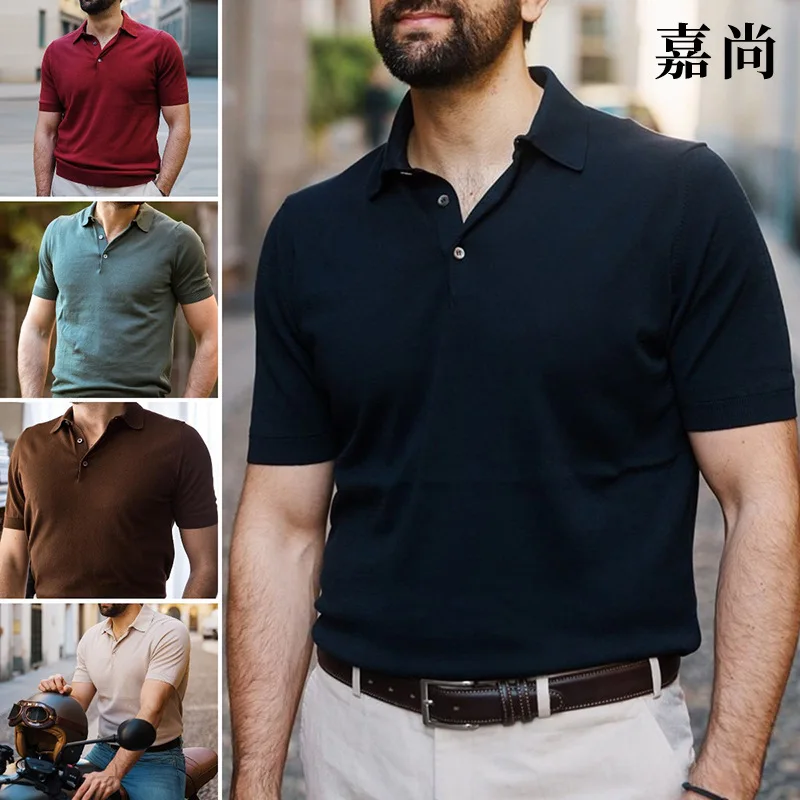 Lapel Polo Shirt Men Short Sleeve Men T-shirt Casual European and American Tops Polo Men's Clothing
Lapel Polo Shirt Men Short Sleeve Men T-shirt Casual European and American Tops Polo Men's Clothing