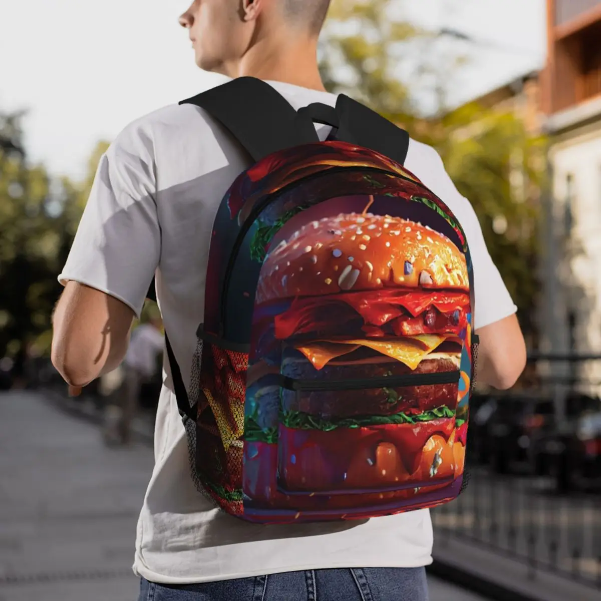 Hamburger Realistic Burger Design Backpack Daypack Large Capacity Kids BookBag School Bag Shoulder Bags for Men Women
Hamburger Realistic Burger Design Backpack Daypack Large Capacity Kids BookBag School Bag Shoulder Bags for Men Women