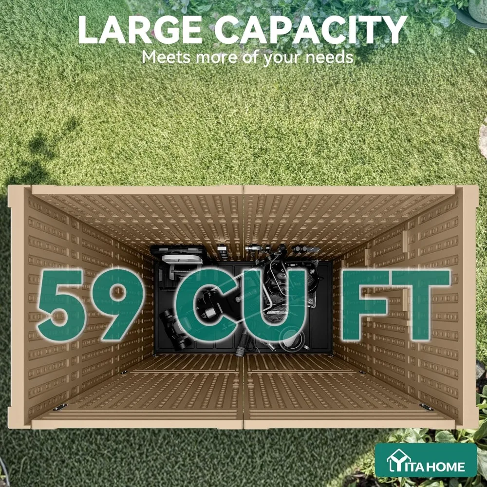 59 Cuft Outdoor Tall Storage Shed, Waterproof Vertical Resin Shed for Garden, Garage, Patio, Lockable Tool Storage, Customized
59 Cuft Outdoor Tall Storage Shed, Waterproof Vertical Resin Shed for Garden, Garage, Patio, Lockable Tool Storage, Customized