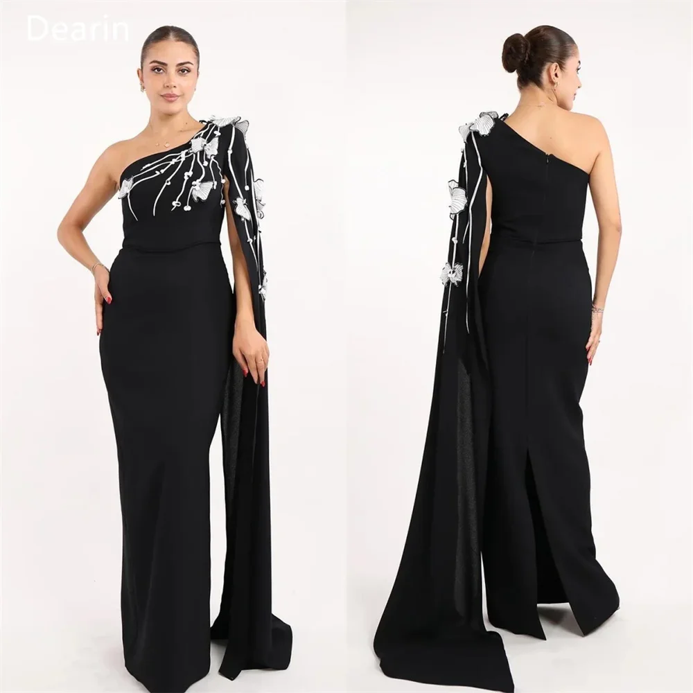Customized Prom Dress Dearin One Shoulder Column Floor Length Skirts Draped Sleeveless Applique Bespoke Occasion Dresses Evening
Customized Prom Dress Dearin One Shoulder Column Floor Length Skirts Draped Sleeveless Applique Bespoke Occasion Dresses Evening