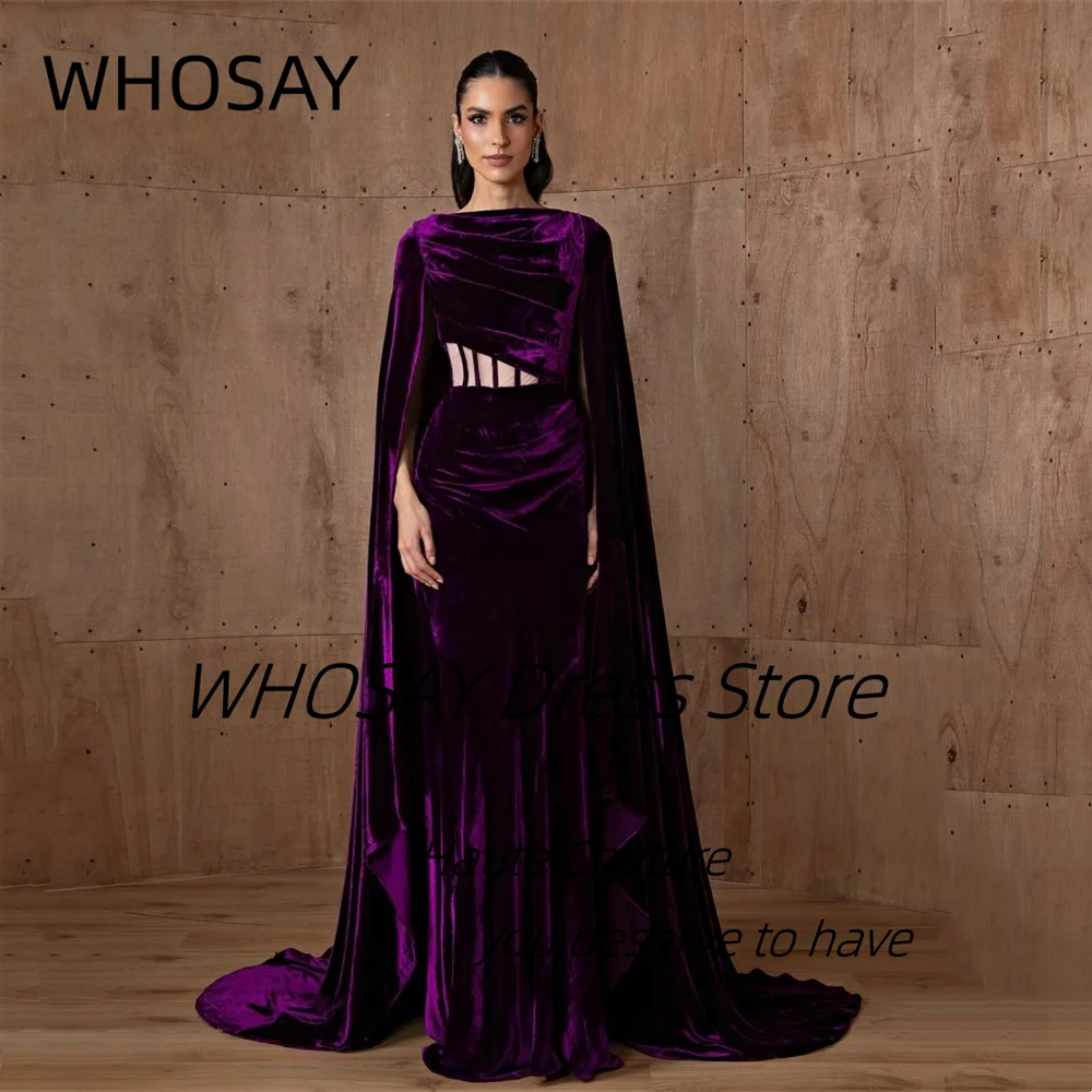 WHOSAY Элегантные фиолетовые велюровые вечерние платья по индивидуальному заказу, длинное платье для выпускного вечера, женские платья из Саудовской Аравии, Robes De Soirée
WHOSAY Элегантные фиолетовые велюровые вечерние платья по индивидуальному заказу, длинное платье для выпускного вечера, женские платья из Саудовской Аравии, Robes De Soirée