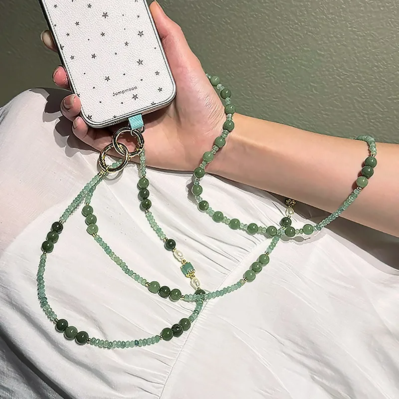 Elegant Jadeite Green Freshwater Pearl Messenger Mobile Phone Lanyard, Suitable for Women's Backpack Chain
Elegant Jadeite Green Freshwater Pearl Messenger Mobile Phone Lanyard, Suitable for Women's Backpack Chain