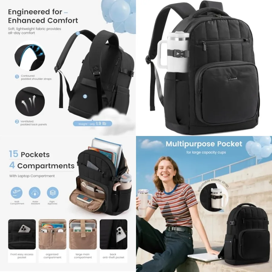 Laptop Backpack for Women with Giant Tumbler Holder Pocket, Puffer Travel College Work Backpack Purse for Teacher Nurse, Waterp
Laptop Backpack for Women with Giant Tumbler Holder Pocket, Puffer Travel College Work Backpack Purse for Teacher Nurse, Waterp