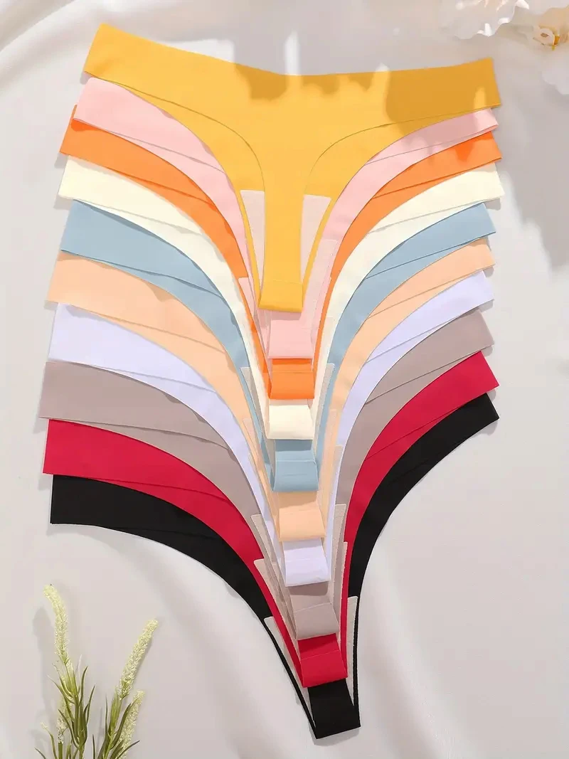 12PCS Seamless Ultra-thin Underwear Women Sexy Ice Silk Thongs Female V-Waist Stretch G-string Sports Invisible Lingerie XS-XL
12PCS Seamless Ultra-thin Underwear Women Sexy Ice Silk Thongs Female V-Waist Stretch G-string Sports Invisible Lingerie XS-XL