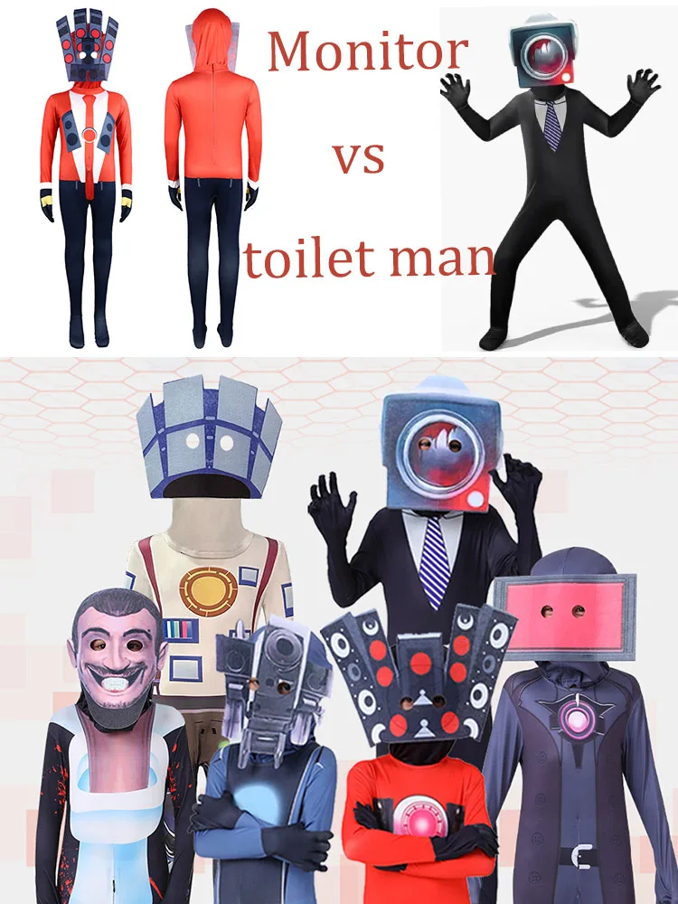 Halloween Fun Tight Top jumpsuit Children's Role Play Cute Costume Captain vs. TV Man
Halloween Fun Tight Top jumpsuit Children's Role Play Cute Costume Captain vs. TV Man