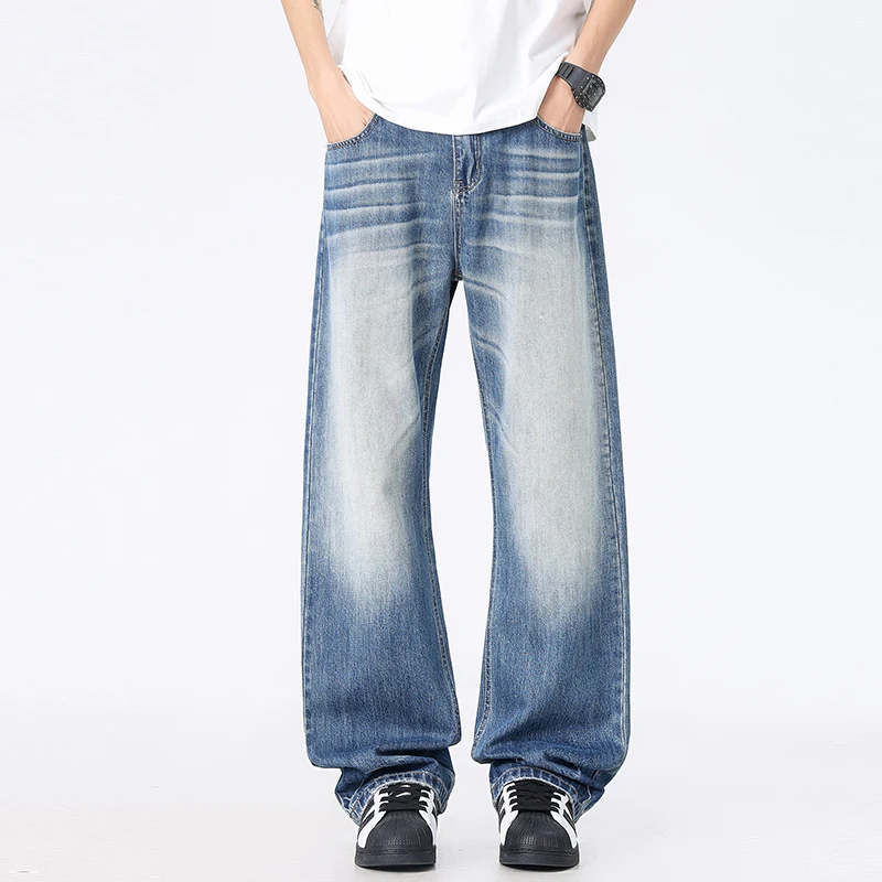 Men Spring Summer Retro Elastic Denim Jeans Loose Straight Men's Fashionable Mid Waist Zipper Fly High Rise Koean Casual Jeans
Men Spring Summer Retro Elastic Denim Jeans Loose Straight Men's Fashionable Mid Waist Zipper Fly High Rise Koean Casual Jeans