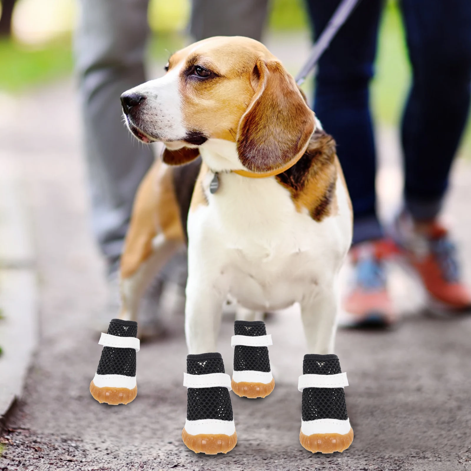 4 Pcs Anti-slip Dog Boots Pet Breathable Shoes Small Non-slip Paw Protector Black Pvc 
4 Pcs Anti-slip Dog Boots Pet Breathable Shoes Small Non-slip Paw Protector Black Pvc