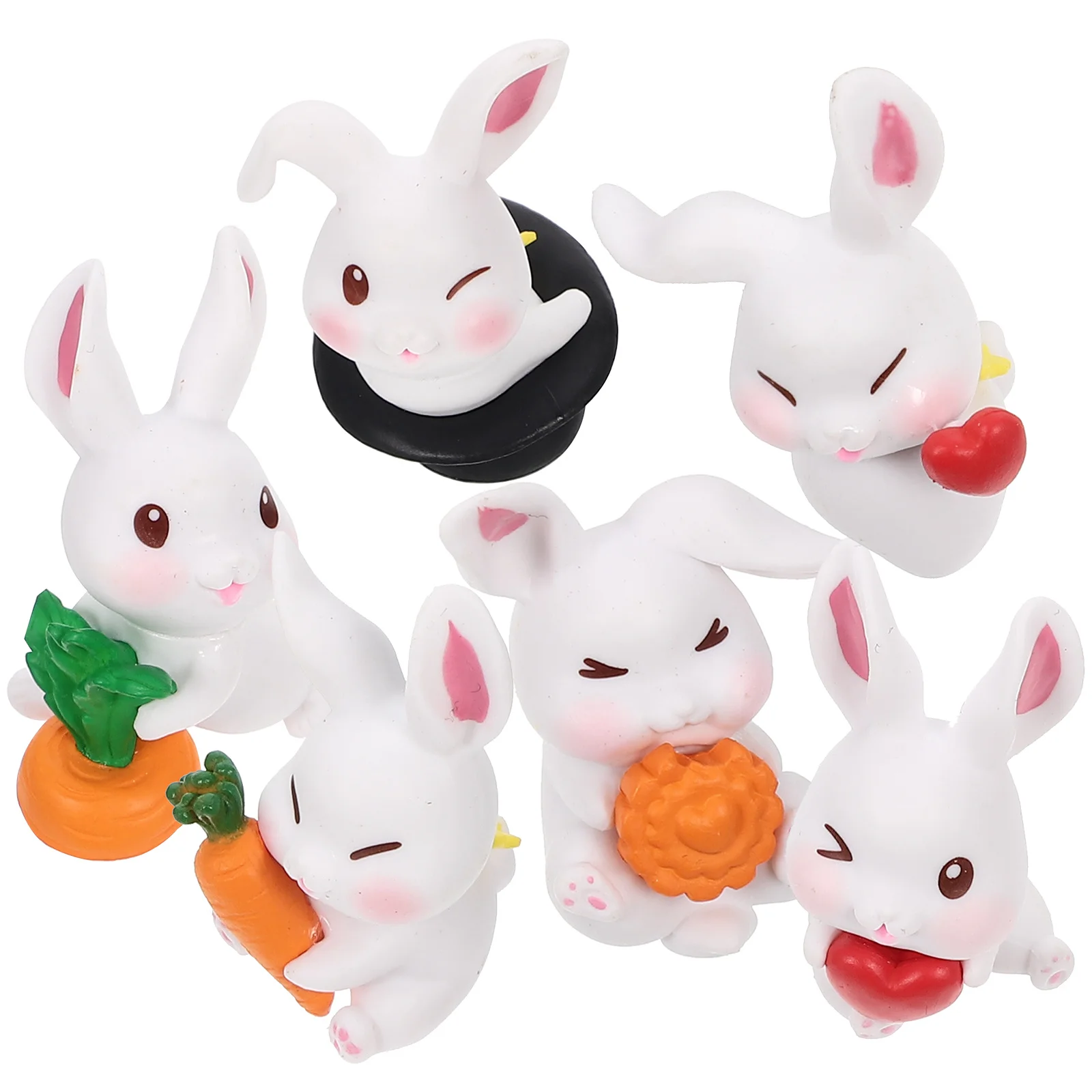 6 Pcs Miniature Rabbit Figurine Bunny Figurines Micro Landscape Ornament Decoration Animal Ornaments Figure 
6 Pcs Miniature Rabbit Figurine Bunny Figurines Micro Landscape Ornament Decoration Animal Ornaments Figure
