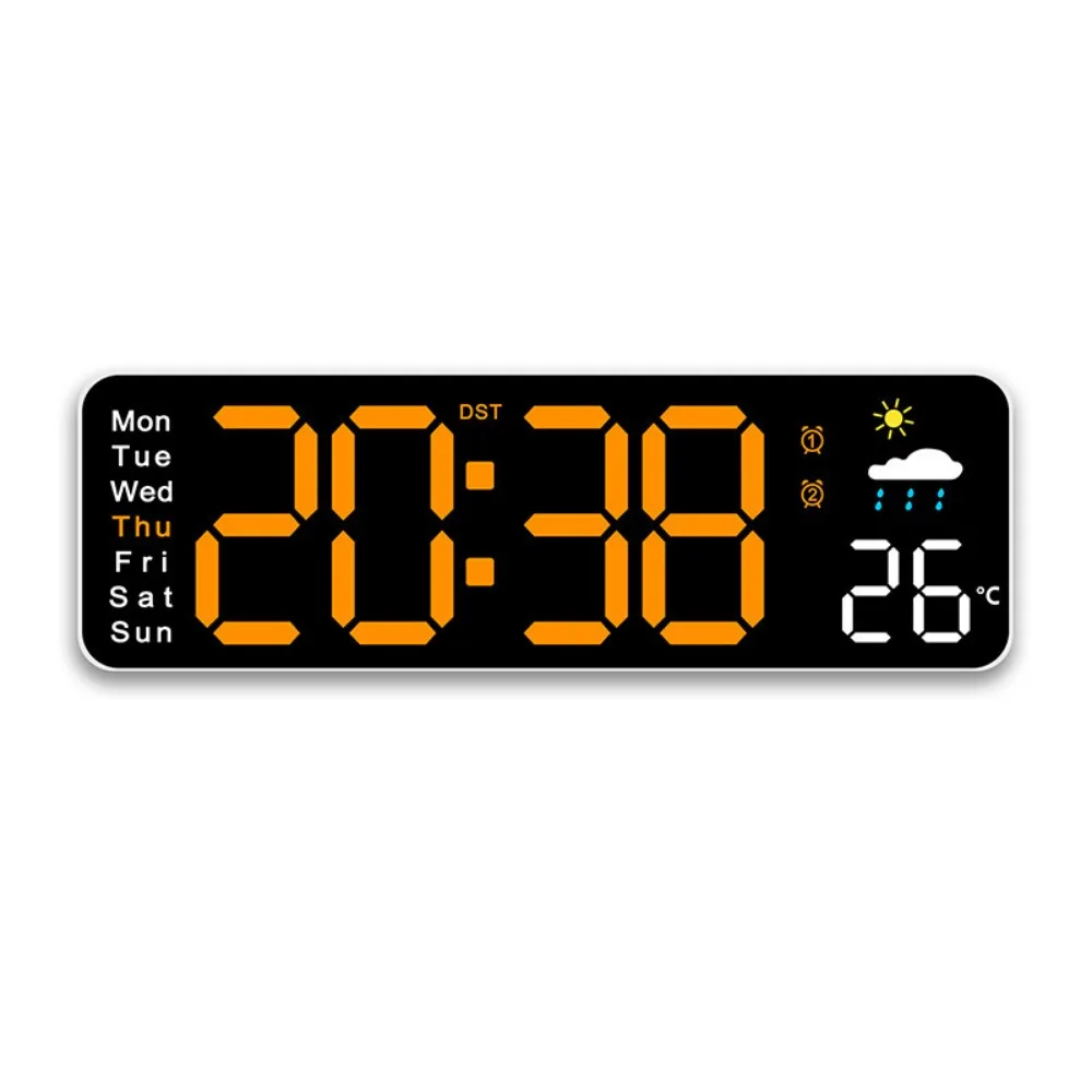 Large Screen Digital Wall Clock Timer Temperature Humidity Display Alarm Clock Home Decoration Auto Dimmer LED Clock
Large Screen Digital Wall Clock Timer Temperature Humidity Display Alarm Clock Home Decoration Auto Dimmer LED Clock