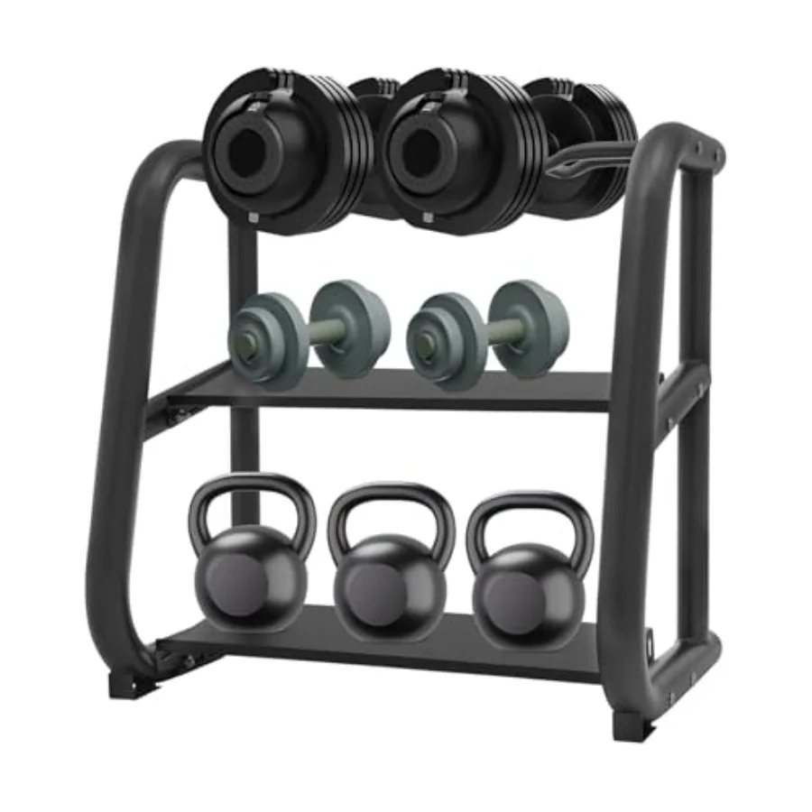 2-Tier Multifunctional Kettlebell Storage Rack with Steel Dumbbell Barbell Stand 220.46lbs Load Ccity Practical Groove Design f
2-Tier Multifunctional Kettlebell Storage Rack with Steel Dumbbell Barbell Stand 220.46lbs Load Ccity Practical Groove Design f