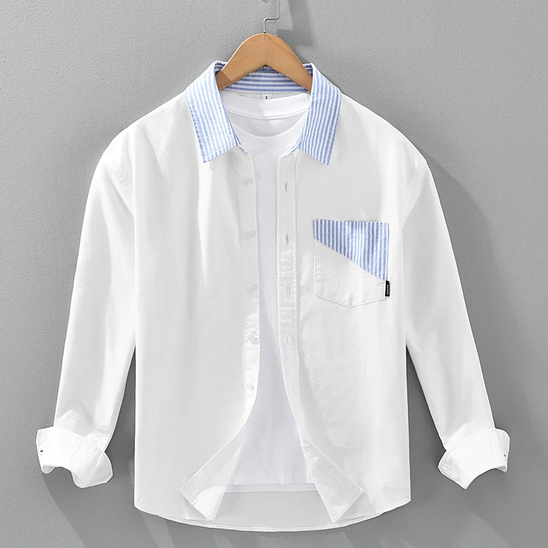 Casual Striped Long Sleeve Cotton Shirt Men's Loose Fit Spring Style Outdoor Streetwear Travel Art School Windbreaker Jacket
Casual Striped Long Sleeve Cotton Shirt Men's Loose Fit Spring Style Outdoor Streetwear Travel Art School Windbreaker Jacket