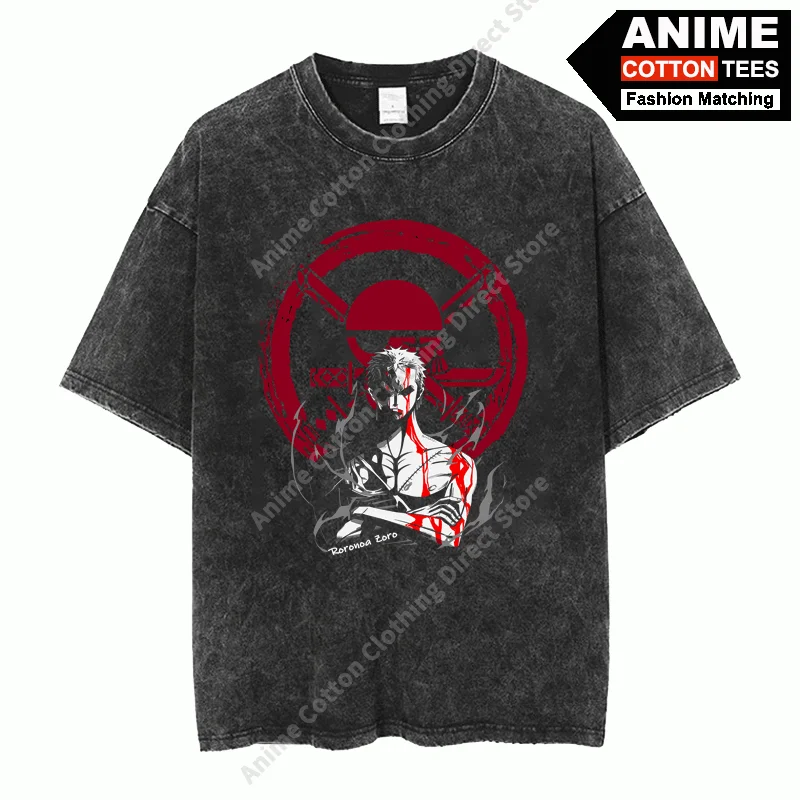 Retro Washed Street Styl T Shirt Anime ONE PIECE - Roronoa Zoro Print Clothes Fashion Men Women Short Sleeve Cotton Loose Tees
Retro Washed Street Styl T Shirt Anime ONE PIECE - Roronoa Zoro Print Clothes Fashion Men Women Short Sleeve Cotton Loose Tees