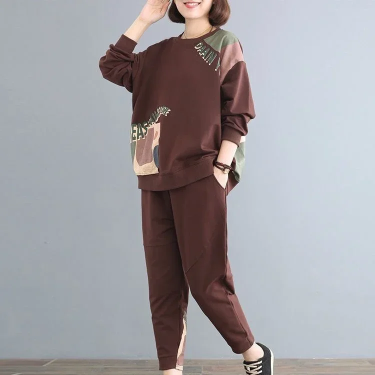 Womens Sweat Suit Spring Autumn New Casual Korean Style Fashion Elegant Plus Size Loose Tops Pants 2 Two Piece Sets Girl Clothes
Womens Sweat Suit Spring Autumn New Casual Korean Style Fashion Elegant Plus Size Loose Tops Pants 2 Two Piece Sets Girl Clothes