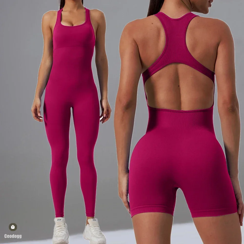 Бесшовные комбинезоны с подушечками, цельный костюм для йоги, женская одежда для тренировок в тренажерном зале с эффектом пуш-ап, высокоэластичный облегающий боди, костюм для йоги сзади
Бесшовные комбинезоны с подушечками, цельный костюм для йоги, женская одежда для тренировок в тренажерном зале с эффектом пуш-ап, высокоэластичный облегающий боди, костюм для йоги сзади