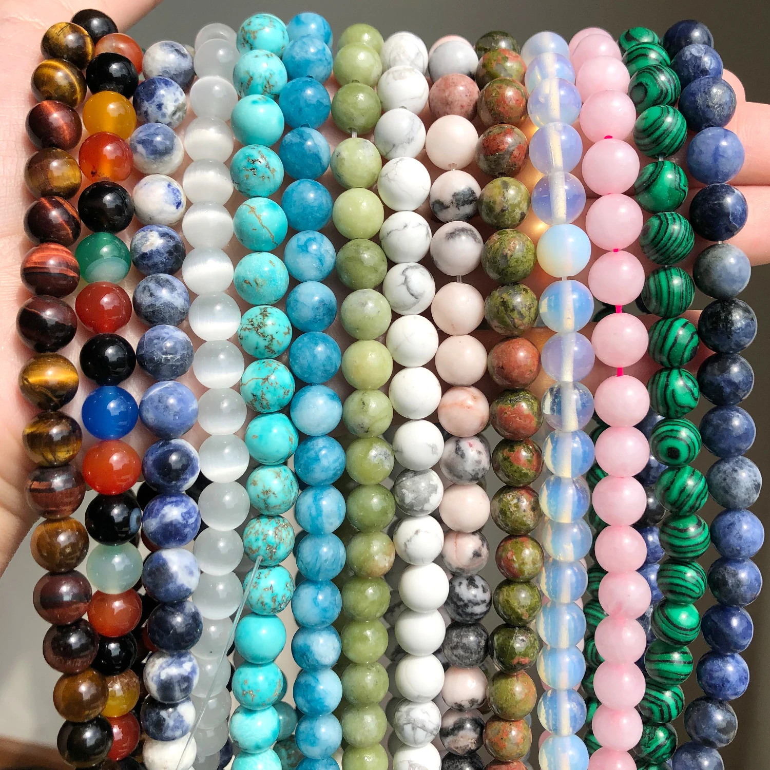 Natural Stone Beads Agate Jade Turquoise Quartz Round Loose Beads For Jewelry Making DIY Bracelet Necklace 4 6 8 10 12mm 15 Inch
Natural Stone Beads Agate Jade Turquoise Quartz Round Loose Beads For Jewelry Making DIY Bracelet Necklace 4 6 8 10 12mm 15 Inch