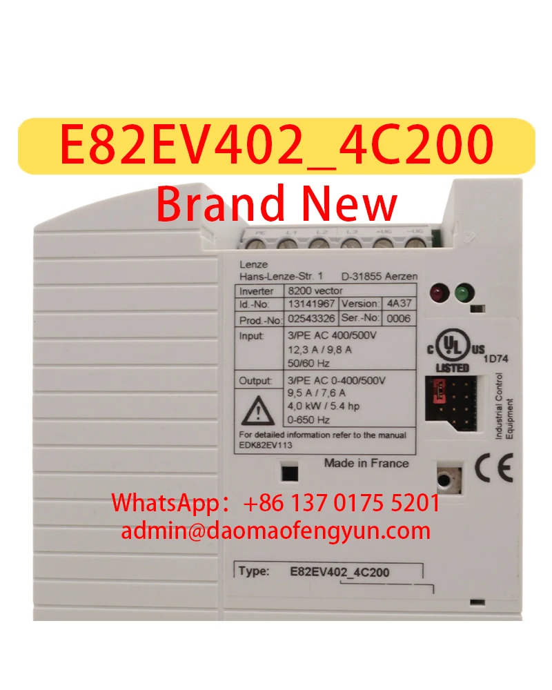 Инвертор 8200 вектор E82EV402_4C200 Совершенно новый ID 13141967 Оригинальный, E82EV4024C200, E82EV402 4C200, Быстрая доставка
Инвертор 8200 вектор E82EV402_4C200 Совершенно новый ID 13141967 Оригинальный, E82EV4024C200, E82EV402 4C200, Быстрая доставка