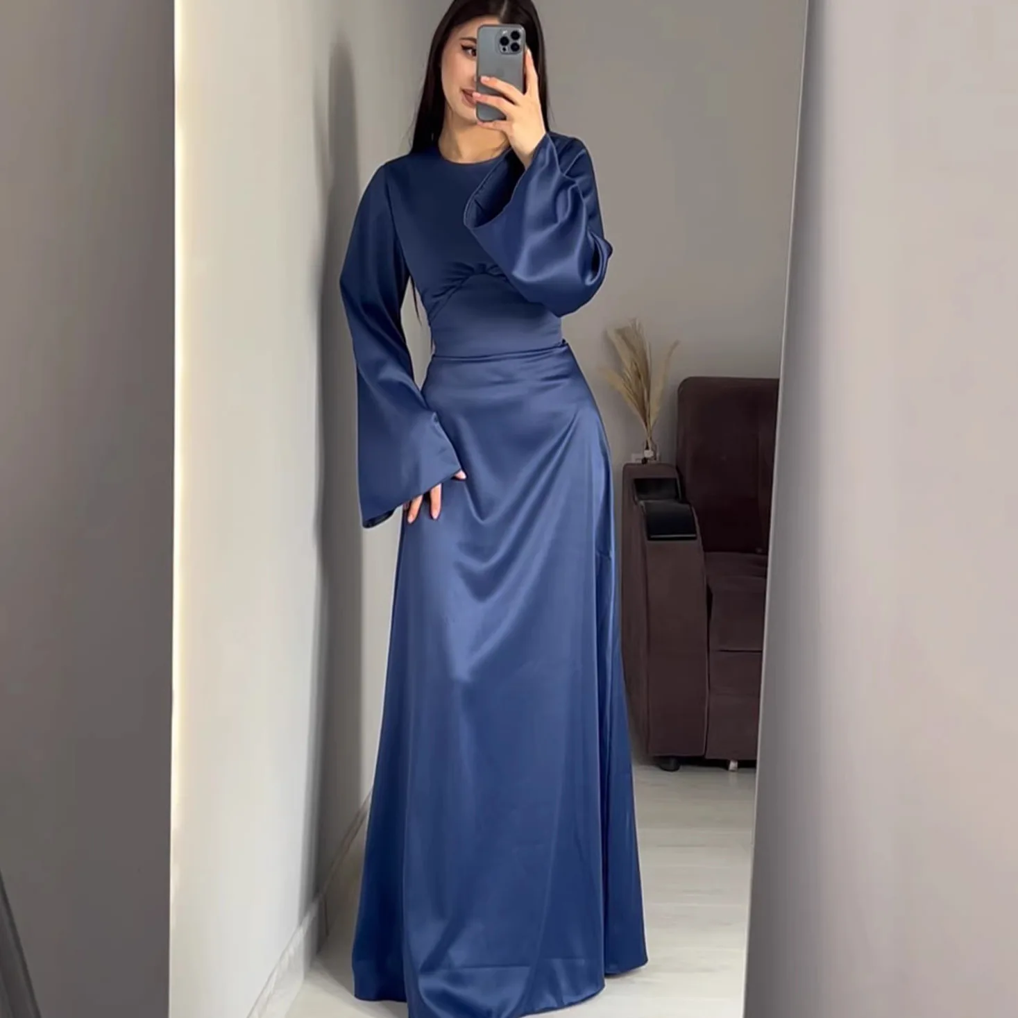 Elegant Long Dress with Belted Waist Spring Summer 2025 Solid Color Tie Front Long Sleeve Slim Fit Dresses for Women
Elegant Long Dress with Belted Waist Spring Summer 2025 Solid Color Tie Front Long Sleeve Slim Fit Dresses for Women