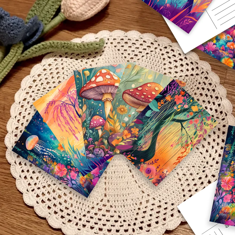 16pcs,Textured Mushroom House Decor Postcards, birthday/anniversary gifts, collectibles, suitable for gift-giving
16pcs,Textured Mushroom House Decor Postcards, birthday/anniversary gifts, collectibles, suitable for gift-giving
