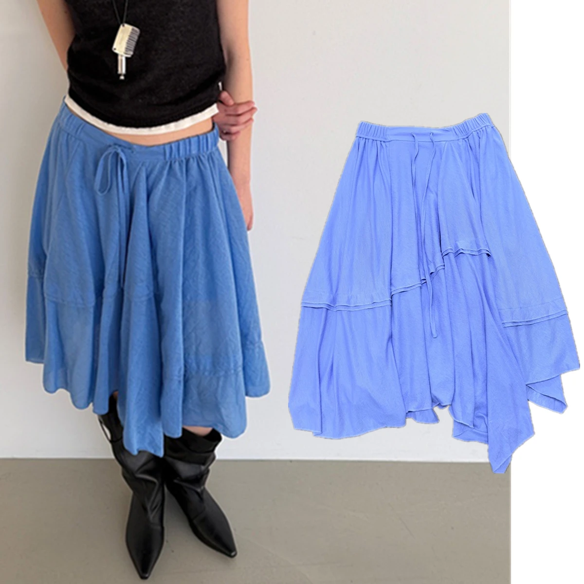 Maxdutti 61% Cotton+39% Nylon Minimalist Ruffles Design Drawstring Irregular Skirt Spring/summer Casual A-line Mid Length Skirt
Maxdutti 61% Cotton+39% Nylon Minimalist Ruffles Design Drawstring Irregular Skirt Spring/summer Casual A-line Mid Length Skirt